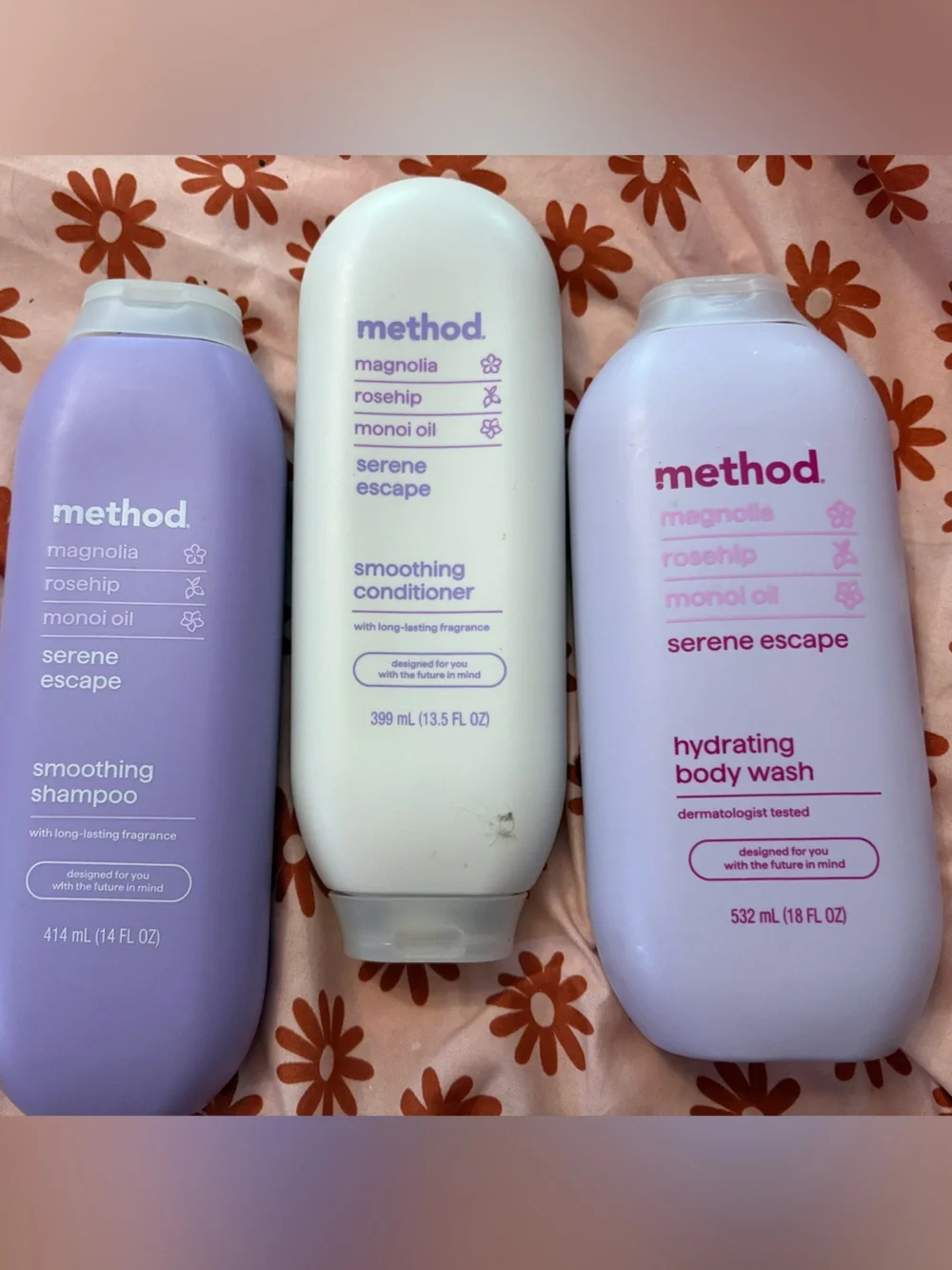 method Serene Escape Hydrating Body Wash, Shampoo & Conditioner Set.